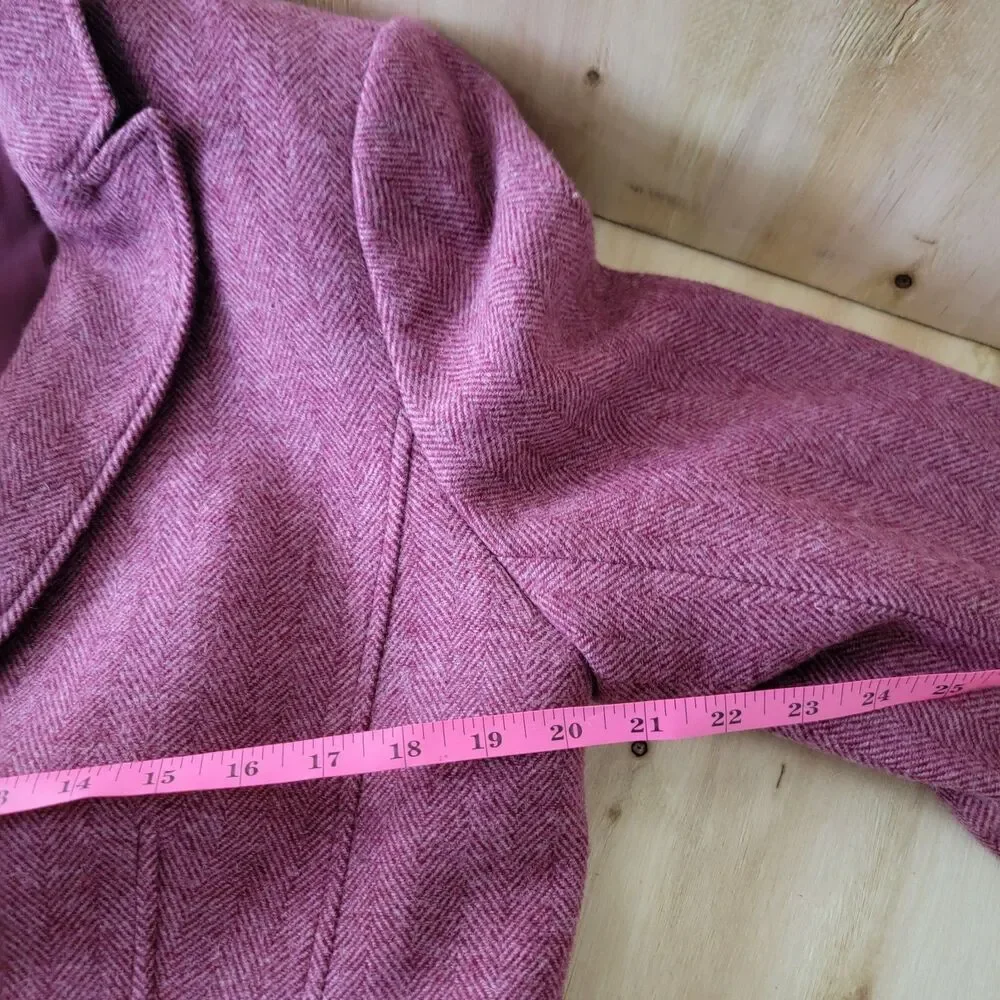 Talbots Classic Pink Blazer Wool Blend Size 16 Gold Buttons Office Business Work